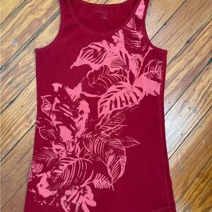 Brick red floral tank
